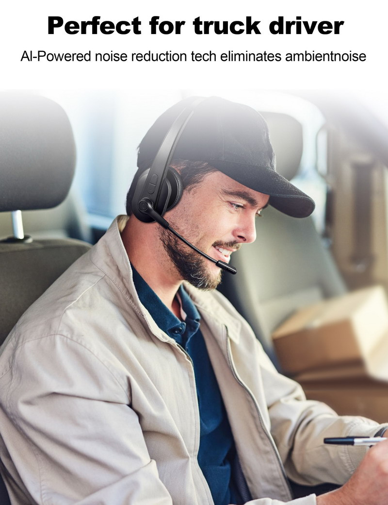 Bluetooth Headset with Microphone, Trucker Bluetooth Headset with